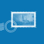grafika przedstawiająca biały znaczek na niebieskim tle