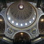 Zdjęcie przedstawia wnętrze kopuły bazyliki św. Piotra w Watykanie