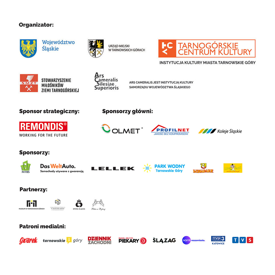 Zdjęcie przedstawia logotypy sponsorów, organizatorów. partnerów. patronów medialnych  