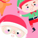 na obrazku Święty Mikołaj, renifer i elf