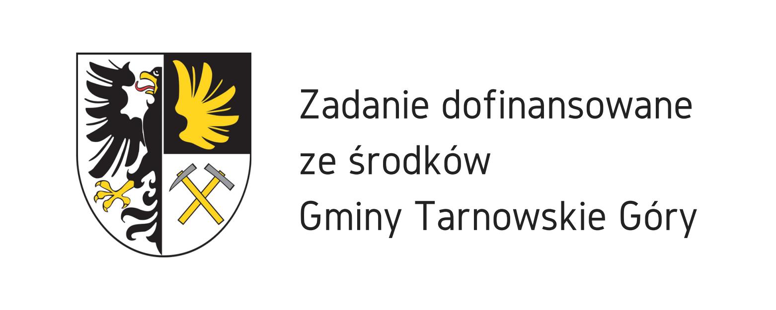 Na zdjęciu logotyp Urzędu Miasta w Tarnowskich Górach wraz z dopiskom Zadanie dofinansowane ze środków Gminy Tarnowskie Góry 