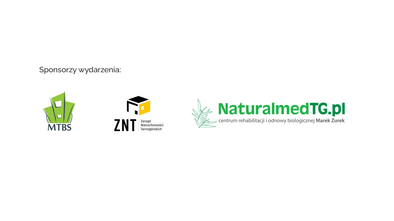 Logotypy firm MTBS, ZNT, Naturalmed.pl